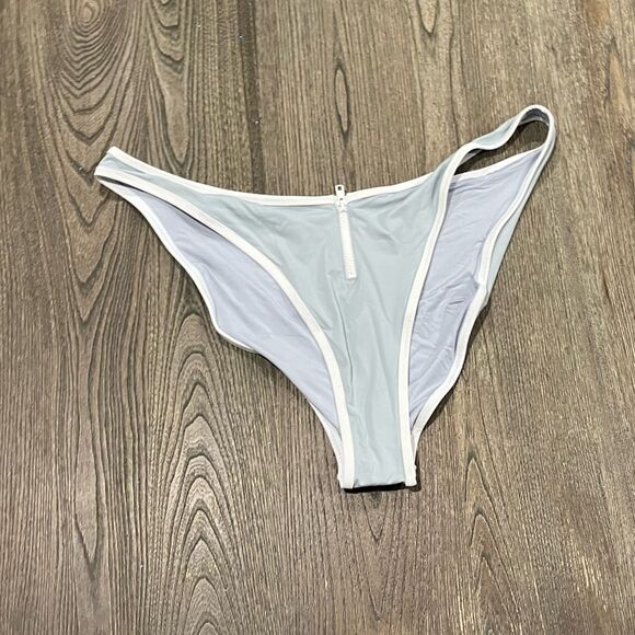 NWT Skims Sporty Zipper Swim Dipped Tanga Bottom Stretch Swimwear Pacific 4X - Picture 1 of 4